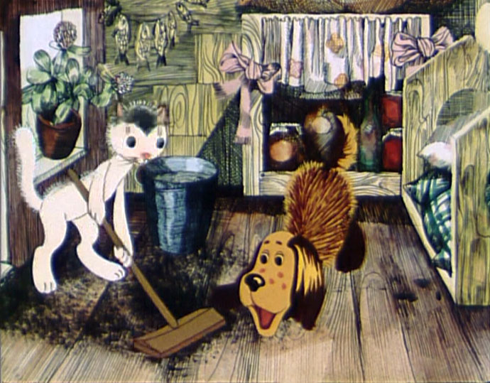 Кадры из Как кошечка и собачка мыли пол (1977)