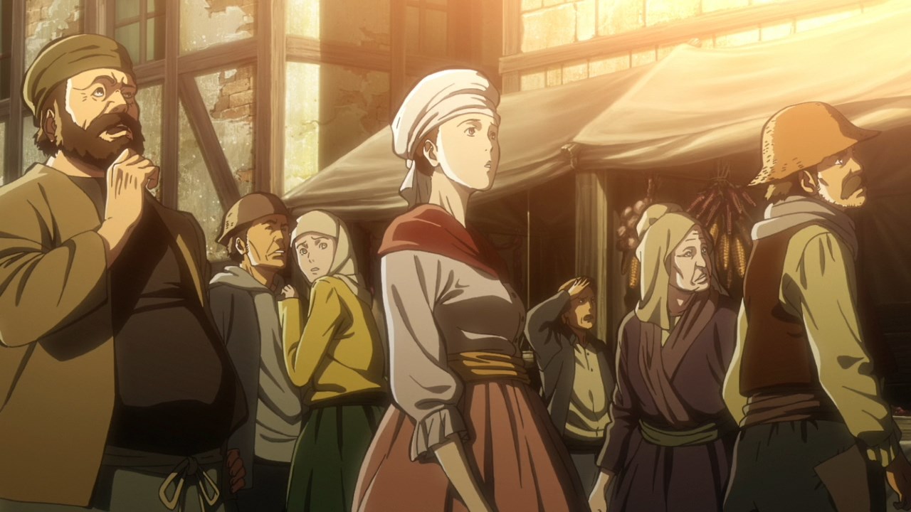 Кадры из Атака титанов: Багровые луки и стрелы (2014)